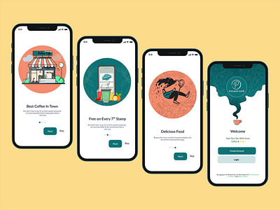 Coffee Shop Mobile App. illustration ui design