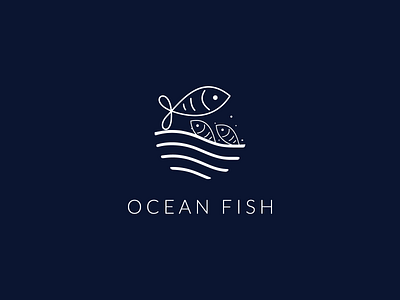 Ocean Fish Minimailist Logo Design design fishing fishing logo flat icon illustration logo design logodesign logos logotype minimal ui ux