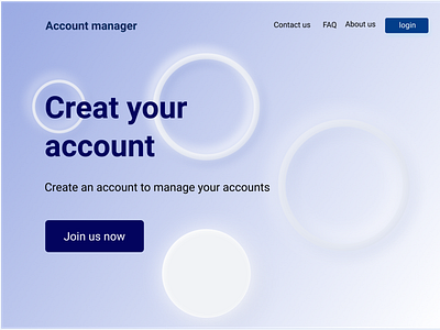 Account manager design design figma glassmorphism graphic design main mainpage neumorphism ui web webdesign website