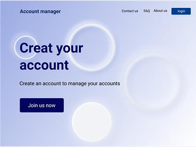 Account manager design design figma glassmorphism graphic design main mainpage neumorphism ui web webdesign website
