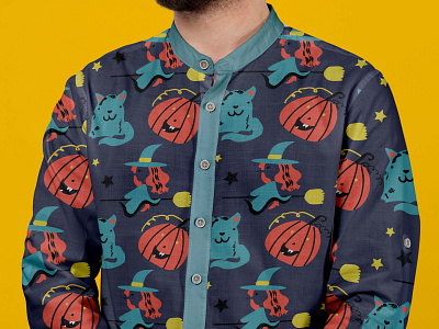 Halloween Shirt Print Design 2d art 2d illustration digital art ghost cat halloween halloween cat halloween design halloween party halloween pattern halloween print halloween print design halloween shirt halloween textile pattern pumpkin textile design textile print textile print design vector halloween witch