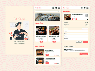 Rei Sushi Mobile design graphicdesign mobile ui ux vector