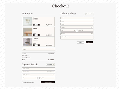 Acacia Furniture Checkout Page app branding checkout dailyui design ecommerce graphicdesign ui ux web
