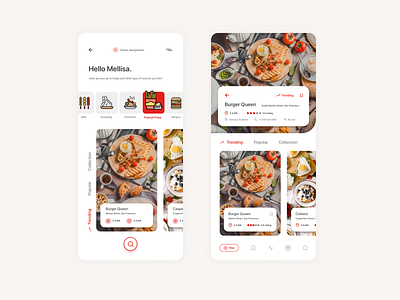Restaurant App android app app app design design food food app ios popular red redesign restaurant restaurant app trending