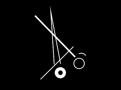 Scissors Sign for "Pavel Okhapkin School" constructivist design illustration logo sign
