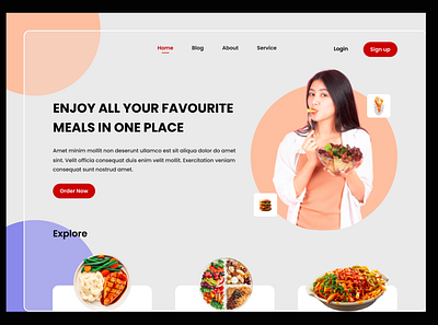 Food Delivery Hero Section design ui ux