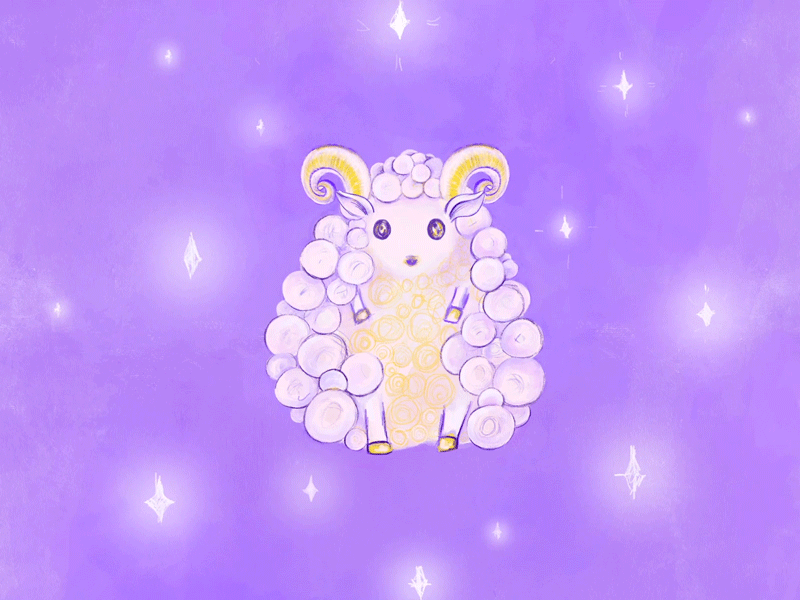 Holy cute baby lamb aftrer affects animation cute cute illustration graphic design illustration lamb loop animation procreate