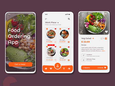 Food Ordering App branding daily ui dailyui design illustration ui