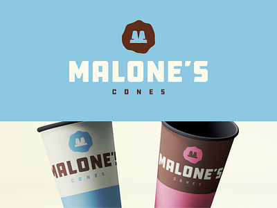 Malone's Cones brand design branding design icon illustration logo madewithmako the office the office series typography vector