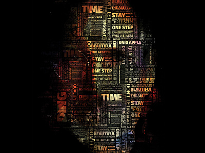 Steve Jobs Typography Portrait apple art illustration portrait print steve jobs typography