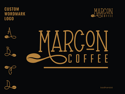 Custom wordmark logo design for a coffee shop.