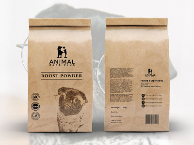 Craft packaging | pet powder animal cat craft craft packaging craft paper bag dog illustrator packaging design pet pet powder photoshop pouch bag packaging