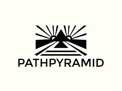 Pathpyramid logo design. a b c d e f g h i j k l m n adobe illustrator brand branding custom logo design flat logo graphic design logo logo design logomark o p q r s t u v w x y z path pyramid sun rays vector visual graphics