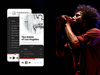 Concept of Music player mobile app (RATM edition)