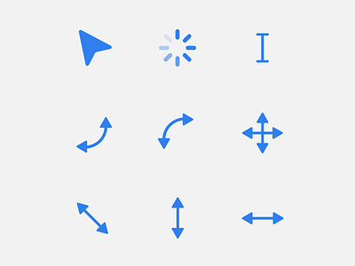(Yet another) cursor set for your next project blue clean cursor cursors design drag drag and drop flat kit loader minimal resize rotate set text ui ux