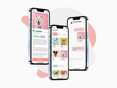 UI design concept for the Animal Welfare Center mobile app
