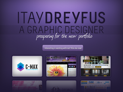 Portfolio design israel portfolio purple texture typography website white