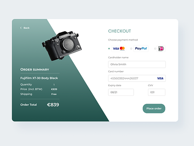#002 Credit Card Checkout ui ui design