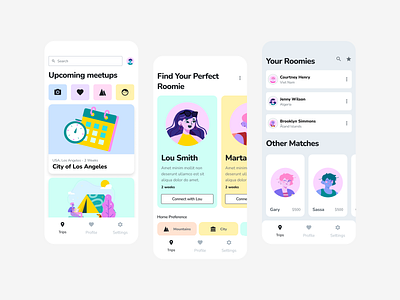 Roommate Search App app design ui ux