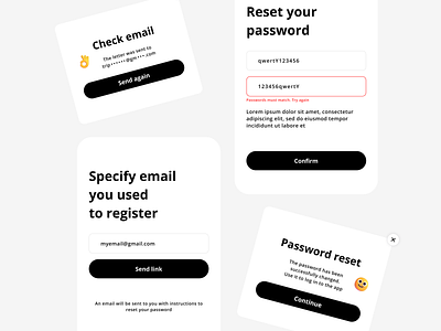 Reset password app design ui ux