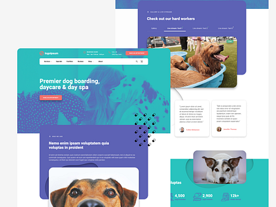 Home page Dog boarding house design ui ux web