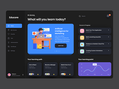 Dashboard for study design ui ux web