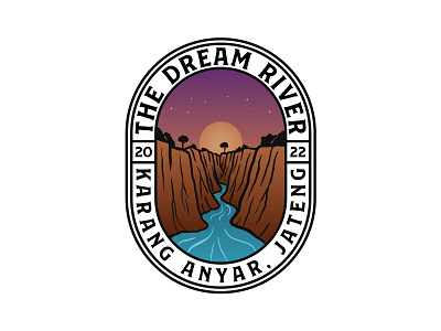 The Dream River Emblem Logo Design design dream emblem logo river river logo vintage