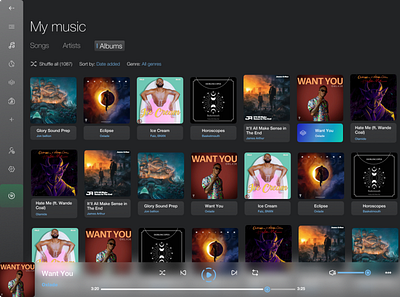 Windows Groove Music 2.0 design figma typography ui ux