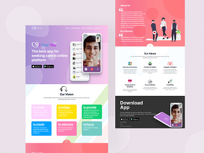 IHearYou  Mobile App Landing Page Design