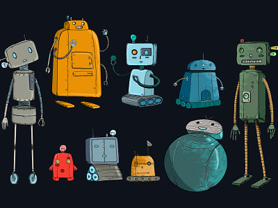 Robots angryalbatros character chracterdesign design digital art digitalart illustration robot wacom