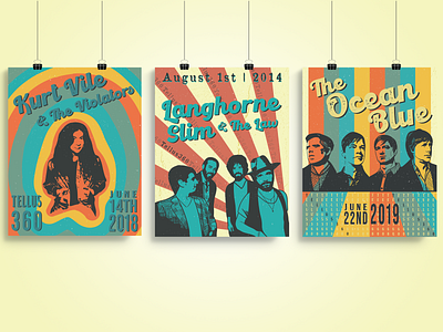 Tellus360 Classic Posters 70s bar branding concert design illustration illustrator logo music poster posters retro shows typography ui ux vector vintage