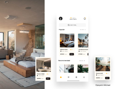 Hotel Booking App figma home page ui hotel booking mobile app ui user interface