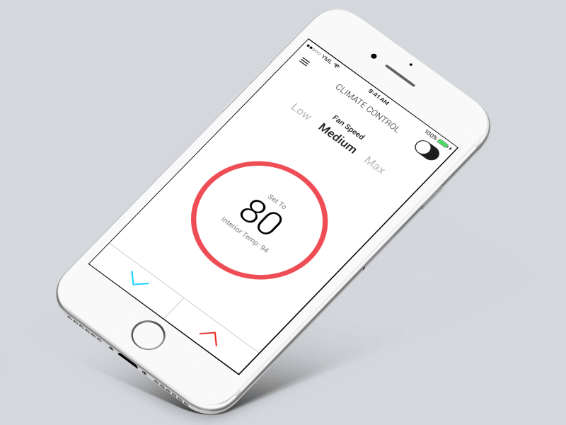 Climate Control interaction minimal clean ui ux animation gif cool heat climate control mobile user interface