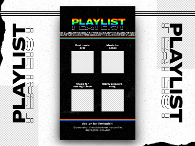 Playlist mockup for Instagram 80s glitch instagram logo mockup music playlist retro song type ui