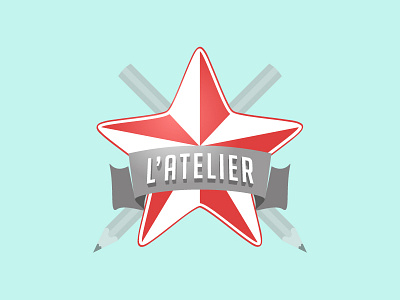 L'Atelier de l'Est Logo atelier est grahics graphic logo red star vector wip