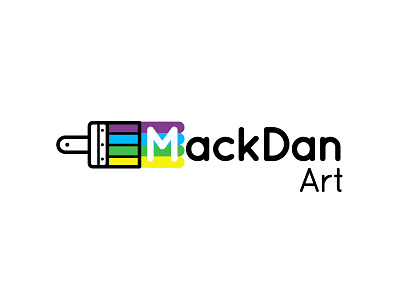 Mackdan art art brush color graphic illustration logo rainbow typo vector