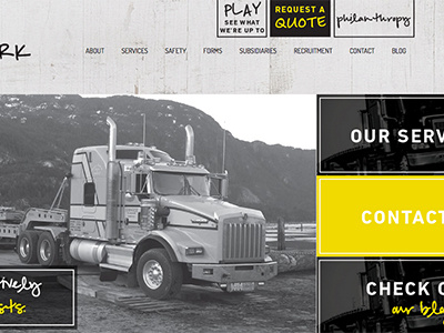 don't give a truck homepage texture truck trucking website design