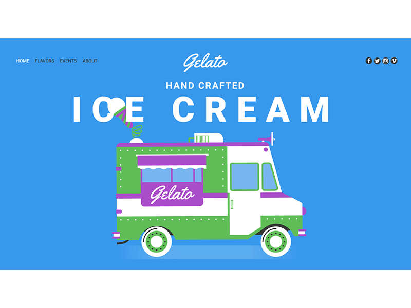 Ice Cream Car - Website animation car computer cream gif ice logo screen ui ux website
