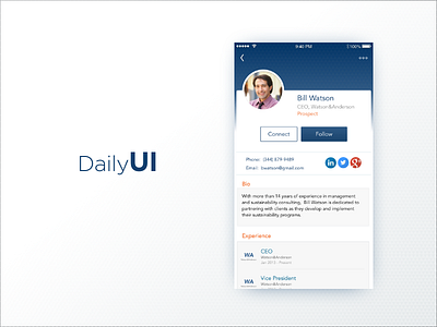 User Profile Page dailyui