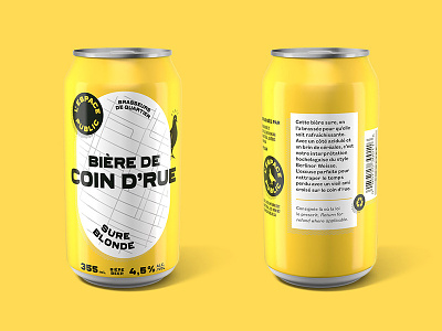 "Coin d'rue" beer beer design packaging yellow