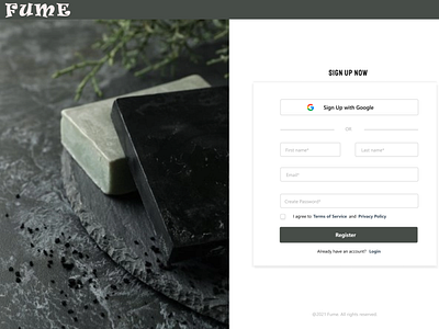 Fume Sign Up Page #DailyUI001