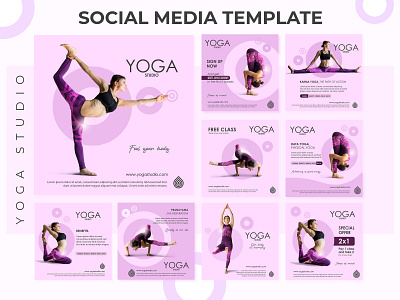 YOGA STUDIO | Social Media Template adobe photoshop branding graphic design social media post template design yoga yoga post