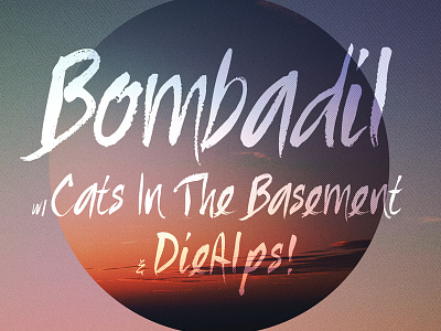 Bombadil Poster band circle design halftone handpainted lines music poster type typography