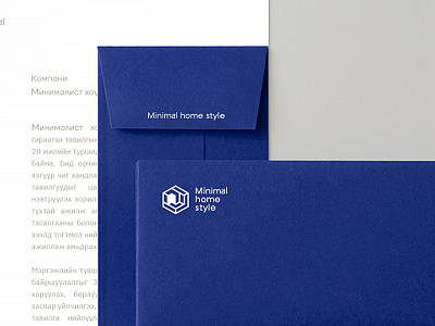 Minimal home style blue letter logo minimal minimalist logo