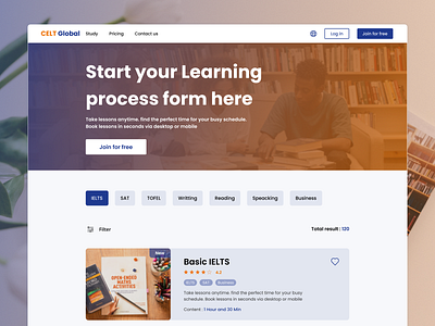 Course app app design celt course design english figma learning online learning ui ux web web design website