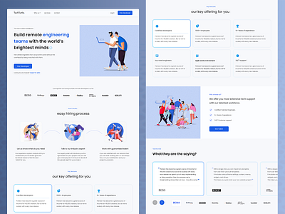 Remote Hiring app design branding design figma graphic design illustration landing page logo remote software team ui ux webpage website