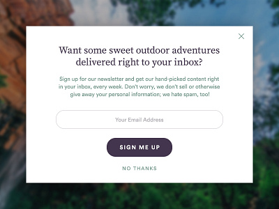 Daily UI #026 – Sign Up 026 dailyui outdoors signup ui window
