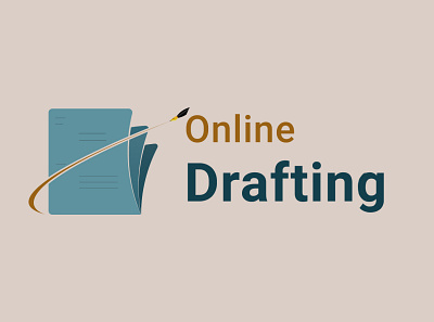 Online Drafting branding illustration logo