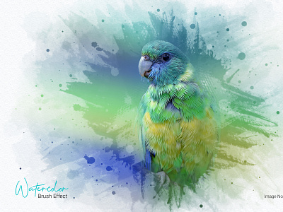 Watercolor oil paint photo effect template aquarelle action