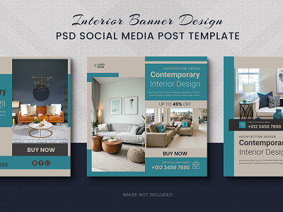 Modern Interior Design social media post banner website